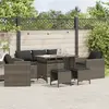 Image de vidaXL Salon de jardin 6 pcs avec coussins - Gris résine tressée