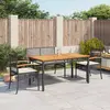 Image de vidaXL Ensemble à manger de jardin 4 pcs - Noir
