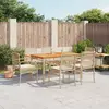 Image de vidaXL Ensemble à manger 7 pcs - Beige et Acacia
