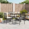 Image de VIDAXL Ensemble à Manger de Jardin 5 pcs - Noir