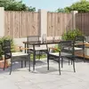 Image de vidaXL Ensemble à manger de jardin 5 pcs - Noir