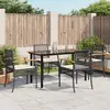 Image de Ensemble à manger de jardin vidaXL 5 pièces avec coussins - Noir