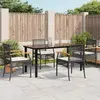 Image de vidaXL Ensemble à Manger 5pcs avec Coussins - Noir