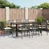 Image de vidaXL - Ensemble à manger de jardin 9 pcs noir