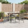 Image de vidaXL Ensemble à manger de jardin 5 pcs - Gris Résine Tressée
