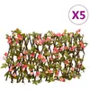 Image de vidaXL Treillis de lierre artificiel extensible 5 pièces - Rose foncé - 180x20 cm