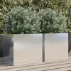 Image de vidaXL Jardinières 2 pcs argenté 42x40x39 cm acier inoxydable