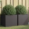 Image de vidaXL Jardinières acier - 2 pièces - Noir