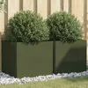 Image de vidaXL Jardinières Acier Vert Olive