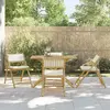 Image de vidaXL Chaises de bistro - Ensemble de 4 - Bambou et coussins