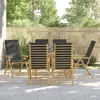 Image de VIDAXL Chaises inclinables pliantes avec coussins - Bambou