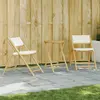 Image de vidaXL Ensemble de bistro pliante 3 pcs - Bambou blanc crème