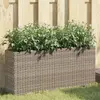 Image de vidaXL Jardinières en résine tressée - Gris