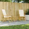Image de vidaXL Chaises inclinables lot de 2 - Coussin Blanc Crème
