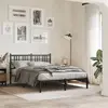 Image de vidaXL Cadre de lit métal sans matelas avec tête de lit noir 140x190cm