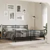 Image de vidaXL Cadre de lit métal sans matelas avec pied de lit noir 183x213cm