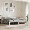 Image de vidaXL Cadre de lit métal sans matelas et tête de lit blanc 193x203 cm