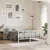 Image de vidaXL Cadre de lit métal sans matelas et pied de lit blanc 137x190 cm