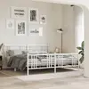 Image de vidaXL Cadre de lit métal sans matelas et pied de lit blanc 200x200 cm
