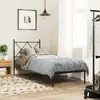 Image de vidaXL Cadre de lit métal sans matelas avec tête de lit noir 75x190 cm
