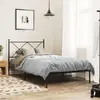 Image de vidaXL Cadre de lit métal sans matelas avec tête de lit noir 100x200cm