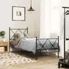 Image de vidaXL Cadre de lit métal sans matelas avec pied de lit noir 75x190 cm