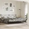Image de vidaXL Cadre de lit métal sans matelas avec pied de lit noir 193x203cm
