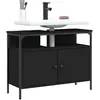 Image de VidaXL Armoire Lavabo Salle de Bain Noir 80x30x60 cm