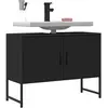Image de VidaXL Armoire lavabo de salle de bain noir 80x33x60 cm