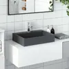 Image de vidaXL Vasque 50x38x11 cm fonte minérale/marbre anthracite