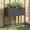 Image de vidaXL Jardinière Noire avec Étagère