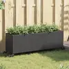 Image de vidaXL Jardinière avec Roulettes et 3 Pots - Rotin