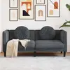 Image de vidaXL Canapé avec coussins 2 places - Velours Gris Foncé