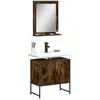 Image de vidaXL Armoires salle de bain 2 pcs chêne fumé
