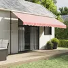 Image de vidaXL Tissu remplacement Auvent Rayures Rouges Blanches