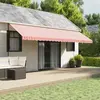 Image de vidaXL Tissu de remplacement pour auvent rayures rouges et blanches