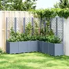 Image de vidaXL Jardinière avec treillis - Bleu gris 160x160x140 cm