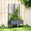 Image de vidaXL Jardinière avec Treillis - Bleu Gris