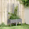 Image de vidaXL Jardinière avec treillis - Gris clair