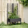 Image de vidaXL Jardinière avec treillis - Noir