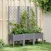 Image de vidaXL Jardinière avec treillis 120x40x142 cm - Bleu gris