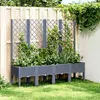 Image de vidaXL Jardinière avec treillis - Bleu gris