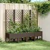 Image de VIDAXL Jardinière avec treillis - Marron PP