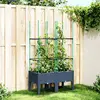 Image de vidaXL Jardinière avec Treillis - Bleu Gris