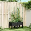 Image de vidaXL Jardinière avec treillis 80x40x142,5 cm - Noir