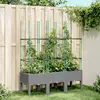 Image de vidaXL Jardinière avec treillis - Gris clair