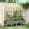 Image de vidaXL Jardinière avec treillis gris clair
