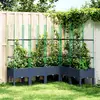 Image de vidaXL Jardinière avec treillis Bleu Gris 160x120x142.5 cm