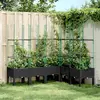 Image de vidaXL Jardinie`re avec treillis noir 160x120x142,5 cm