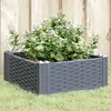 Image de vidaXL Jardinière bleu gris avec piquets